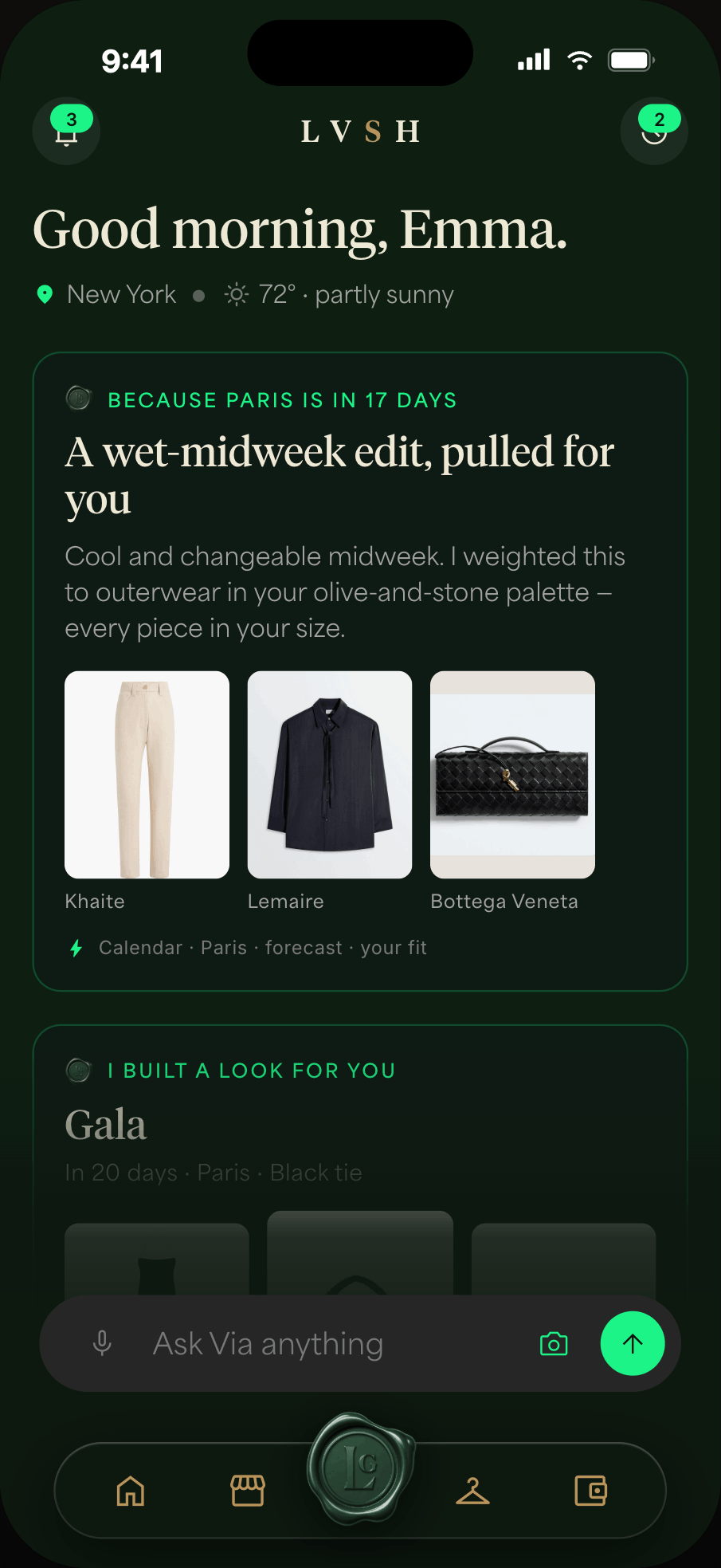 LVSH app. Via, the concierge